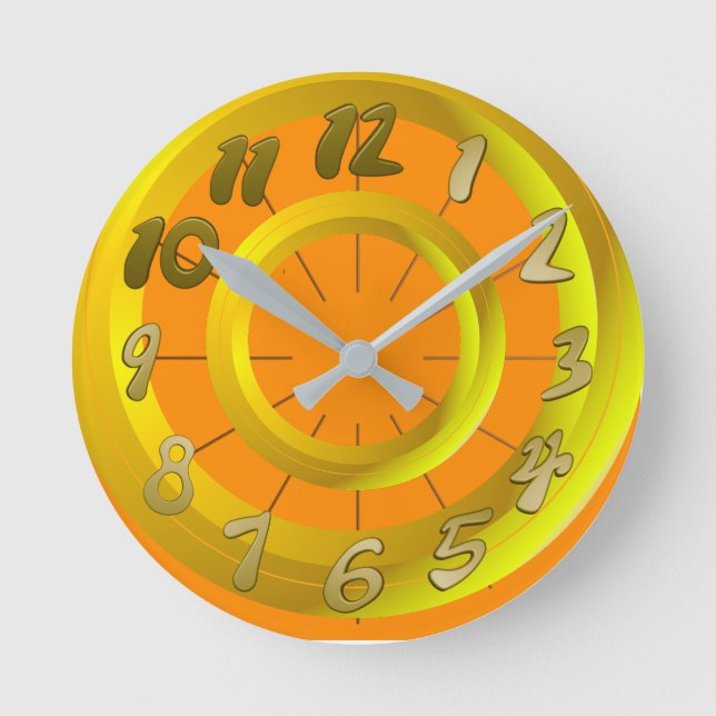 Orange  runde wanduhr (Vorderseite)