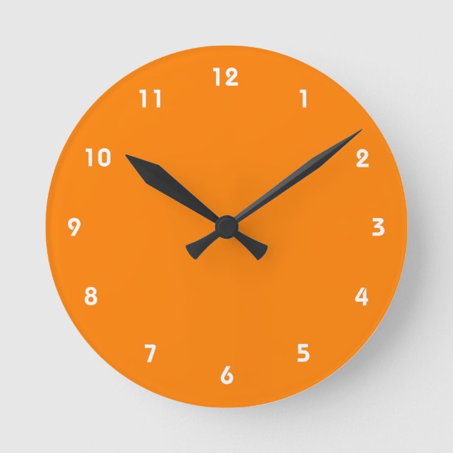 Orange Runde Wanduhr (Vorderseite)
