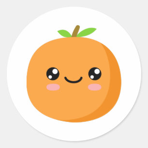 Orange Runder Aufkleber