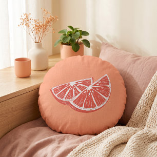 Orange Rundes Kissen