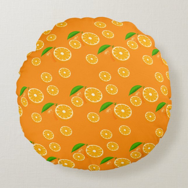 Orange Rundes Kissen (Vorderseite)