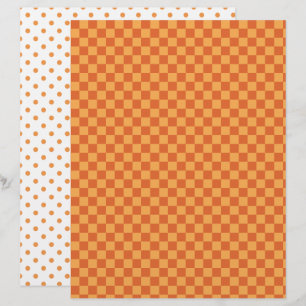 Orange/Rust Checkerboard & Polka Dots Scrapbook