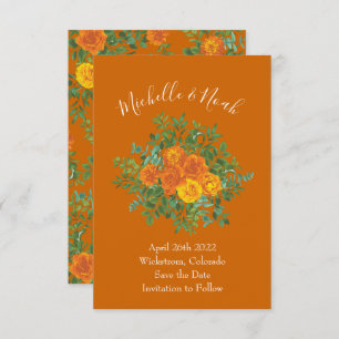 Orange & Rust Fall Peony Rose Hochzeitstag Rett Einladung