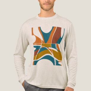 Orange Rust Gold Dunkel Aquamarin Abstrakte Swirbe Tri-Blend Shirt