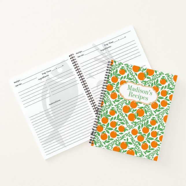 Orange Rustic Farmhouse French Country Recipe Notizbuch (Innenseite)