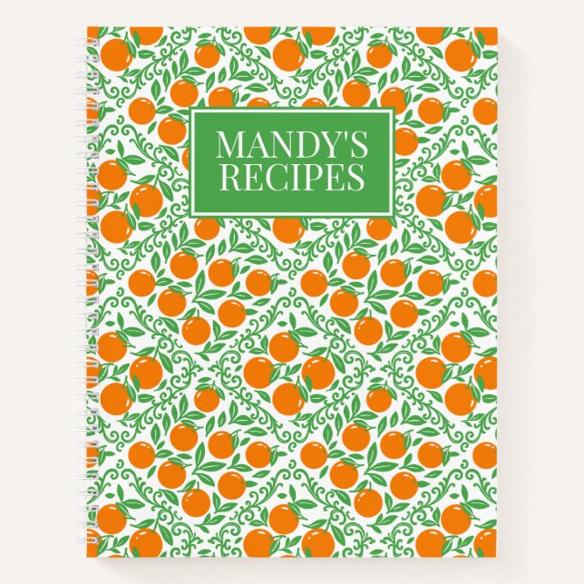 Orange Rustic Farmhouse French Country Recipe Notizbuch (Vorderseite)
