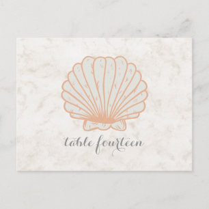 Orange Rustic Seashell Tischnummer Postcard