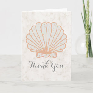 Orange Rustic Seashell Wedding Vielen Dank Dankeskarte