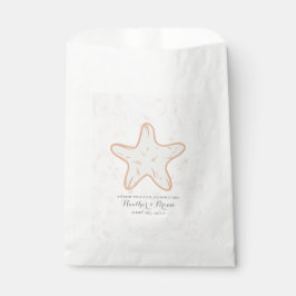 Orange Rustic Starfish Wedding Geschenktütchen