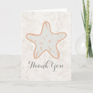 Orange Rustic Starfish Wedding Vielen Dank Dankeskarte