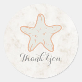 Orange Rustic Starfish Wedding Vielen Dank Runder Aufkleber