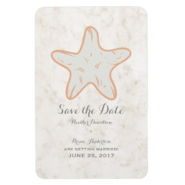 Orange Rusticus Starfish Save the Date Magnet