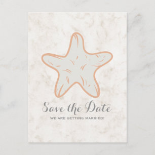 Orange Rusticus Starfish Save the Date Postkarte