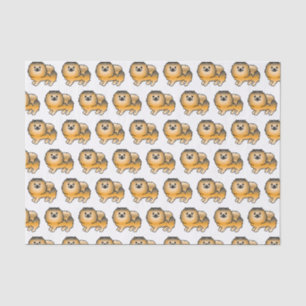 Orange Sable Pomeranian Süßer Cartoon-Hund-Muster Seidenpapier