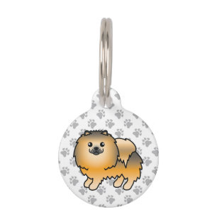 Orange Sable Spitz Cartoon Dog & Pet's Info Haustiermarke