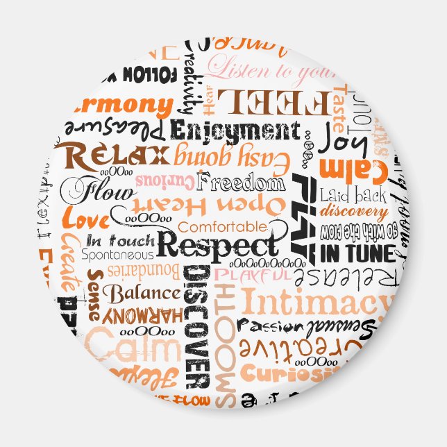 Orange Sacral Chakra positive Bejahungen Magnet (Vorne)