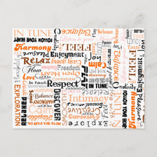 Orange Sacral Chakra positive Bejahungen Postkarte