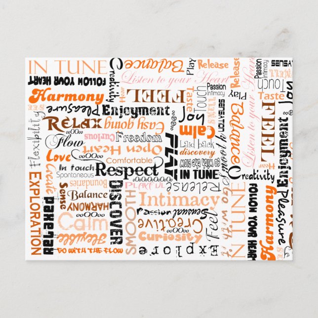 Orange Sacral Chakra positive Bejahungen Postkarte (Vorderseite)