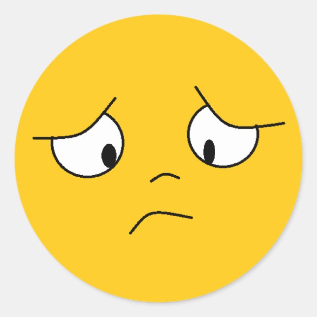 Orange Sad Face Sticker (Vorderseite)
