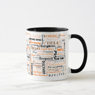 Orange sakrale Chakra Positiv-Bestätigungen Tasse