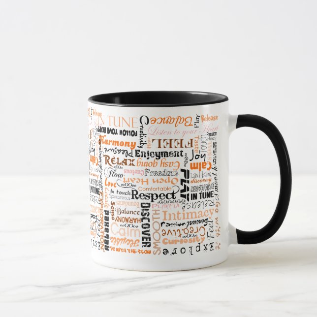 Orange sakrale Chakra Positiv-Bestätigungen Tasse (Rechts)