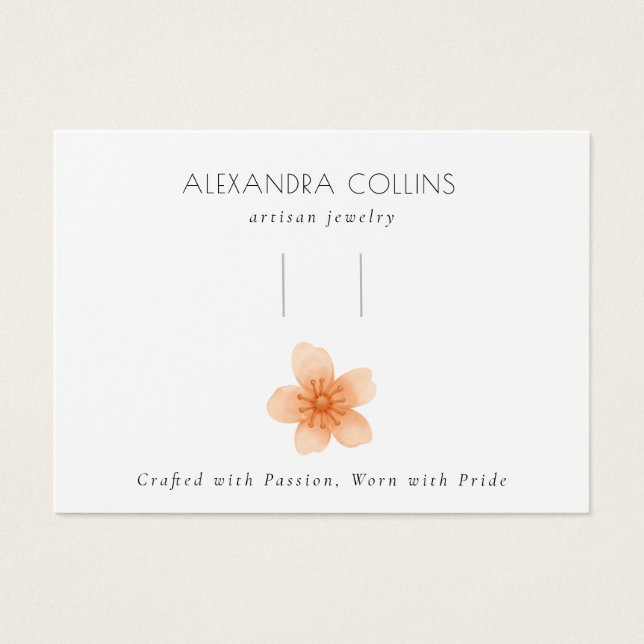 Orange Sakura Blossom Hairclip Barrette Display  (Vorderseite)