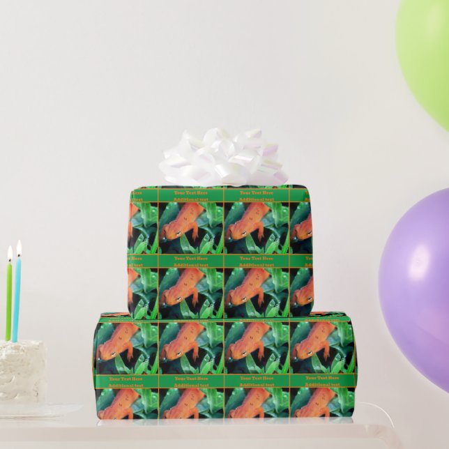 Orange Salamander Nature Personalisiert Geschenkpapier (Partygeschenke)
