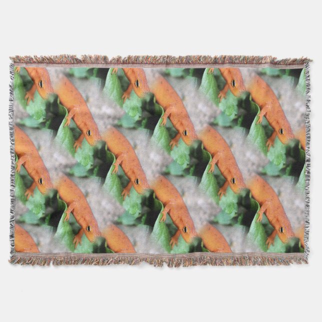 Orange Salamander Red Eft Nature Art Pattern Decke (Vorderseite)