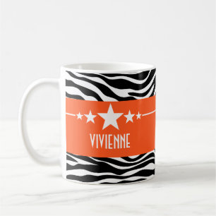 Orange Sassy Star Zebra Tasse
