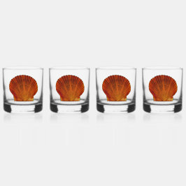Orange Scallop Muschel Seashell Whiskyglas