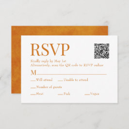 Orange Scan Qr Code Auswahl für die Mahlzeiten Hoc RSVP Karte