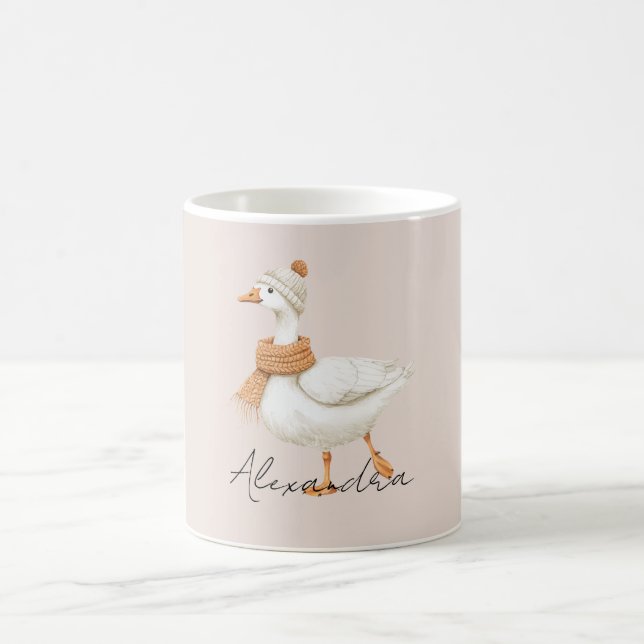 Orange Scarf Duck Kaffeetasse (Mittel)
