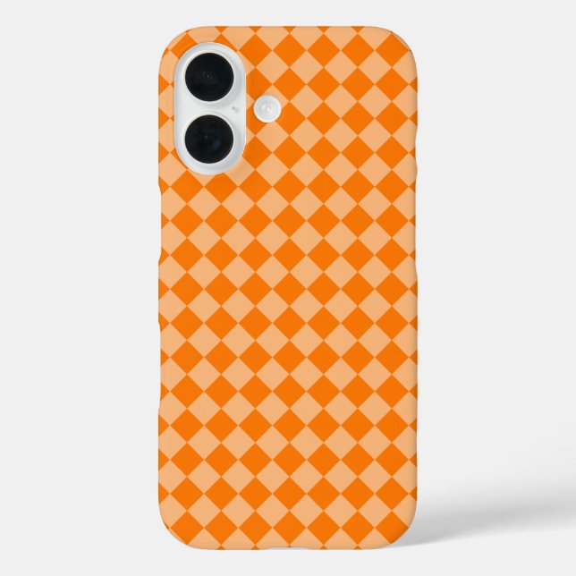 Orange Schachbrett Diamond Pattern Case-Mate iPhone Hülle (Rückseite)
