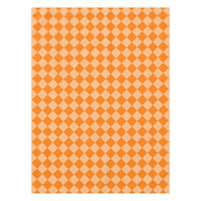Orange Schachbrett Diamond Pattern Tischdecke (Vorderseite)