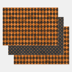 Orange Schädel und Sonnenblumen-Serie Design 12 Geschenkpapier Set