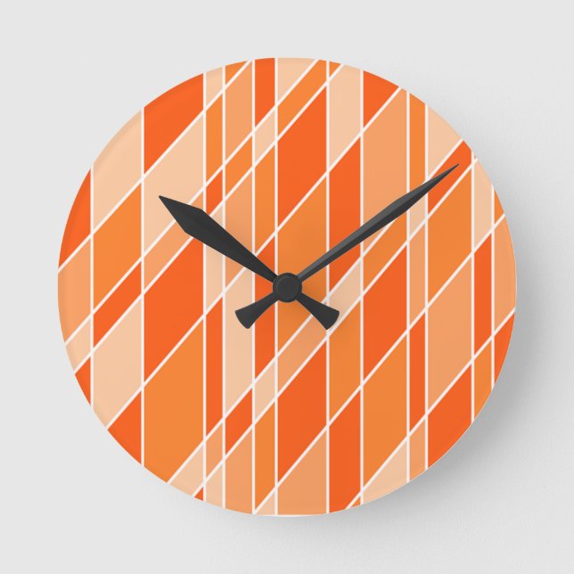 Orange-Schattierungen Runde Wanduhr (Vorderseite)