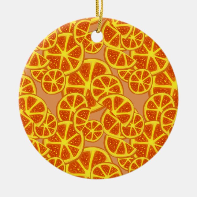 Orange Scheibe-Muster Keramikornament (Vorne)