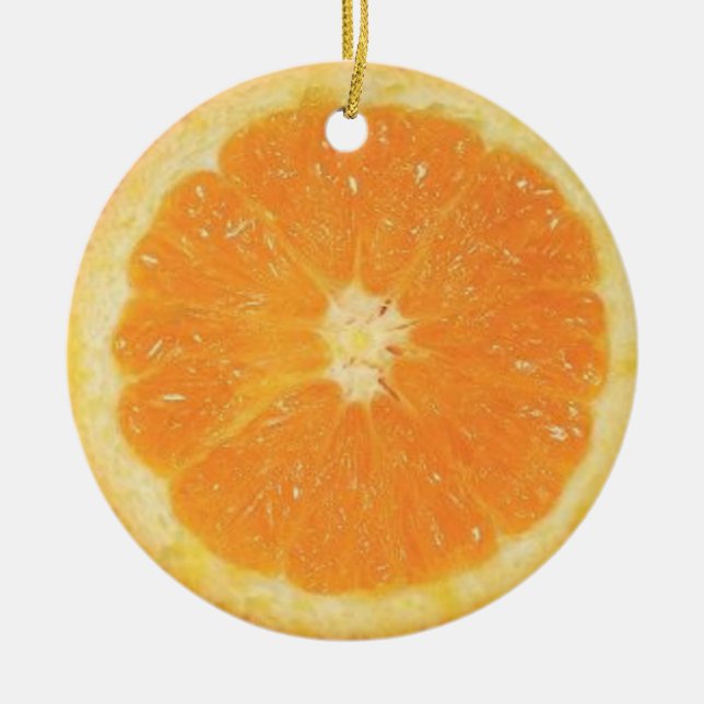 Orange Scheibe-Verzierung Keramik Ornament (Vorne)