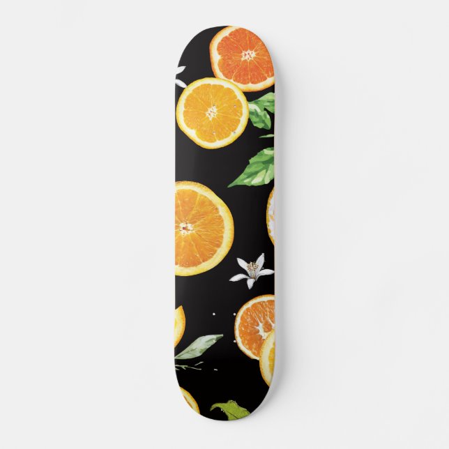 Orange-Scheiben 2 #pattern #trendy #style Skateboard (Vorderseite)