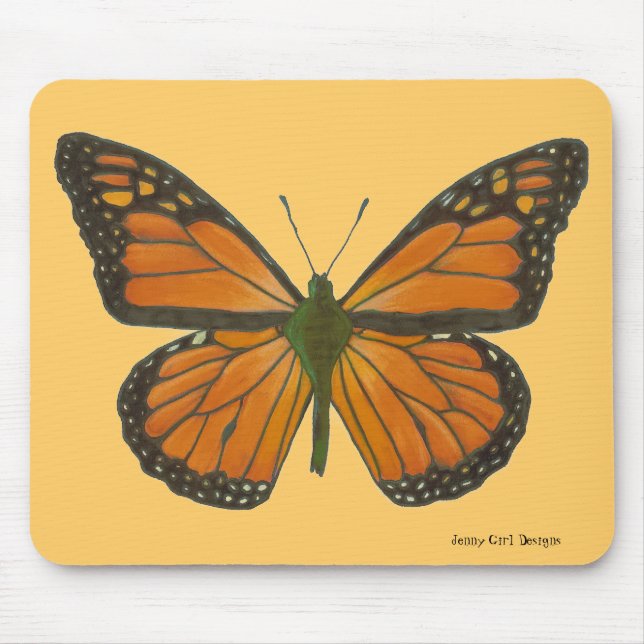 Orange Schmetterling Mousepad (Vorne)