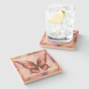 Orange Schmetterling Steinuntersetzer