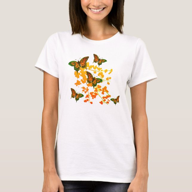 Orange Schmetterlings-T - Shirt (Vorderseite)