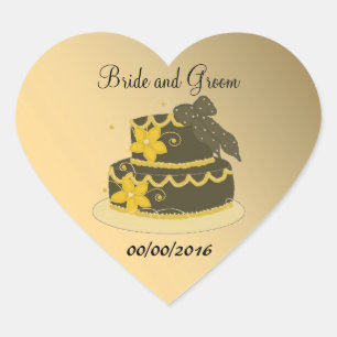 Orange-Schokoladen-Torte Save the Date Herz-Aufkleber