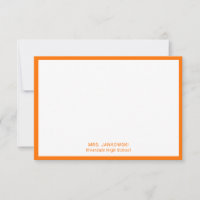 Orange School Colors Lehrer Vielen Dank Hinweis Ka