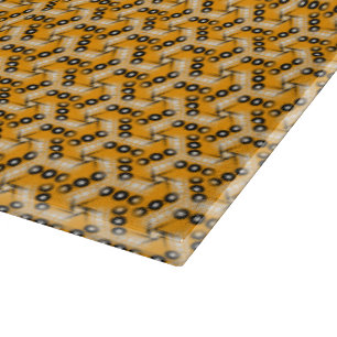 Orange+Schwarz Geometrisches Muster   Kücheneinric Schneidebrett