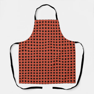 Orange-Schwarz-Gewebe-Muster Schürze