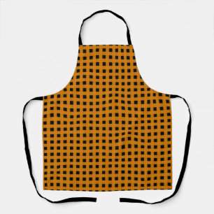 Orange-Schwarz-Gewebe-Muster Schürze