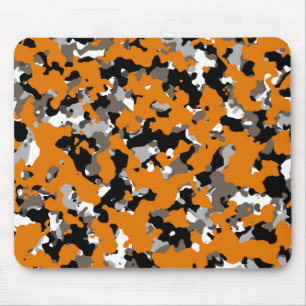 Orange Schwarz Grau Beige Tarnung Camouflage Druck Mousepad