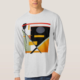 Orange, Schwarz Grau Geometrisches Retro MCM-inspi T-Shirt
