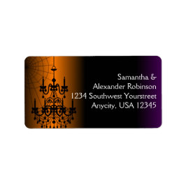 Orange/Schwarz Halloween Kronier Adressaufkleber